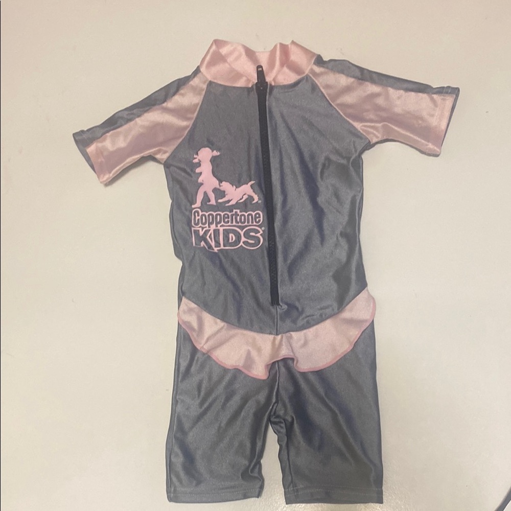 Coppertone Kids Gray Rashguard Swim Dinosaur size Infant